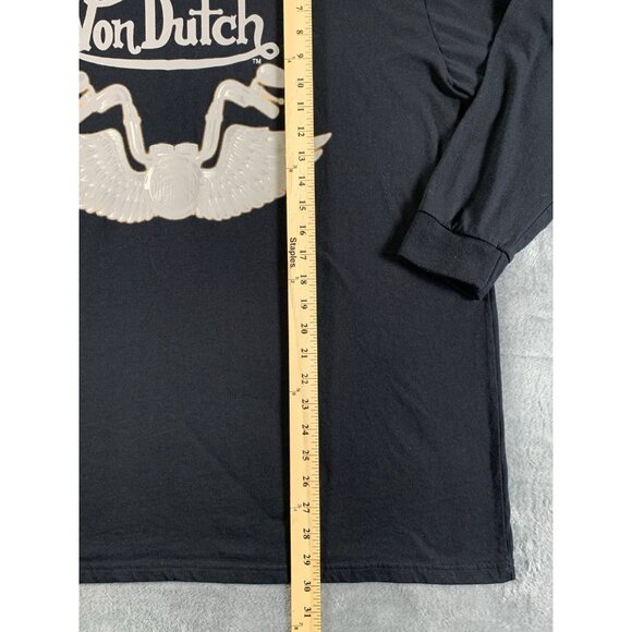 Von Dutch Long Sleeve Shirt Men’s 3X Black Hit The Road Wing Engine - Picture 7 of 7